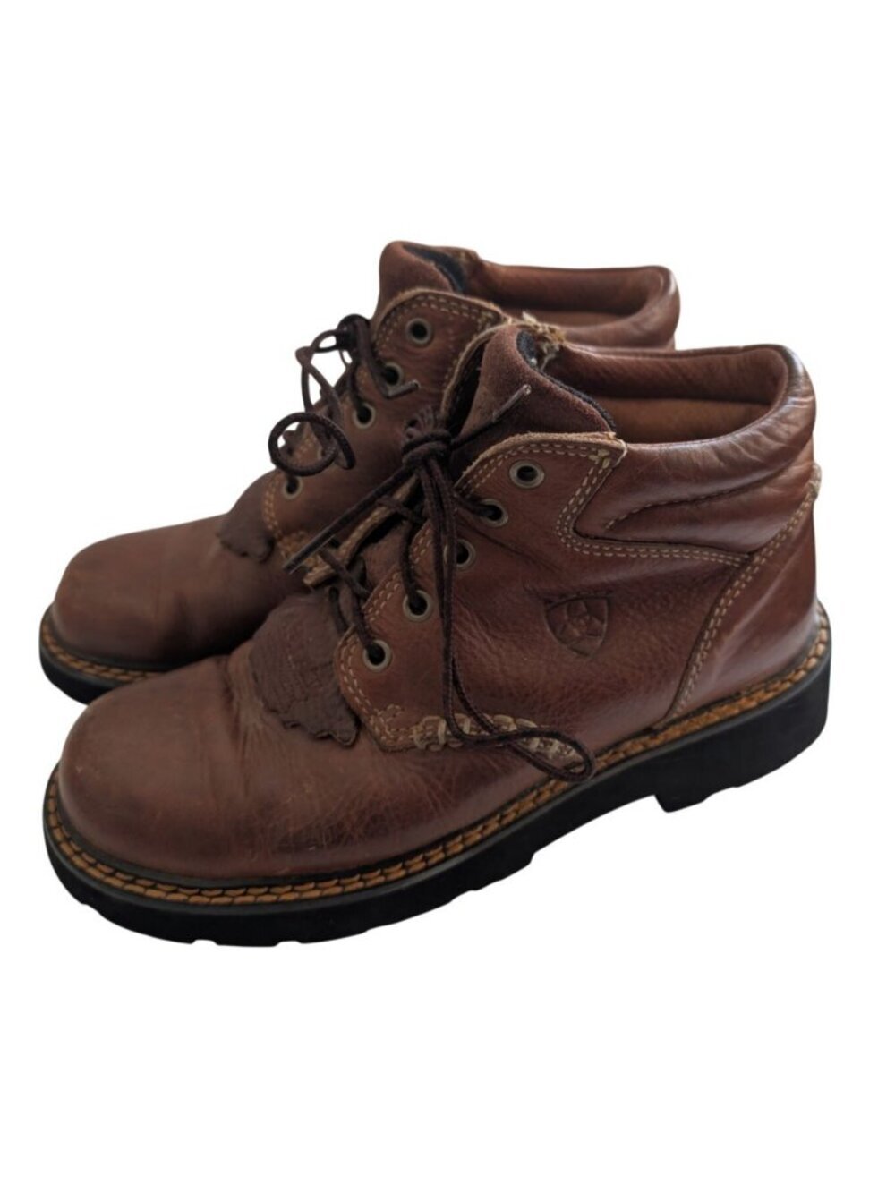 Ariat Womens 6 Heritage Lacer Canyon Work Boots Brown Leather Lace Up Kiltie